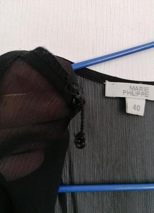 Елегантна блуза прозора чорна6 фото