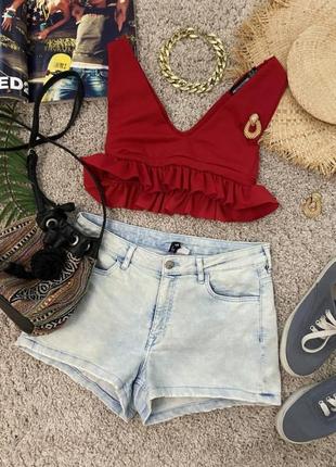 Короткие джинсовые шорты h&m