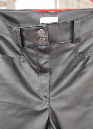 Кожаные брюки h&m с высокой посадкой4 фото
