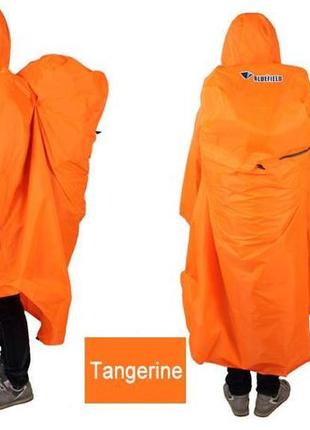 Пончо bluefield, накидка от дождя на рюкзак до 80 литров. оранжевый.