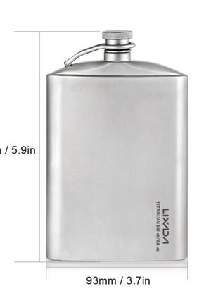 Титановая фляга lixada 260 мл. для алкогольных напитков + 2 рюмки и воронка. фляга,...