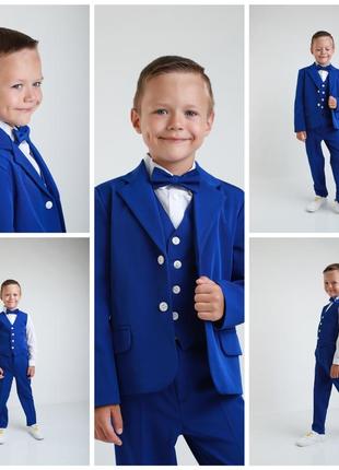 Нарядний костюм для хлопчика,яскравий синій2 фото