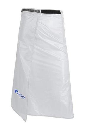 Туристическая накидка на ноги от дождя (юбка) bluefield, плащ-дождевик. материал 15d нейлон. белая.