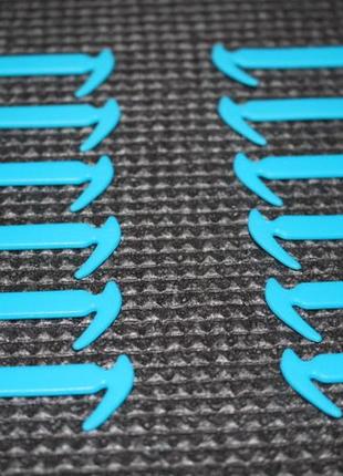 Силиконовые шнурки разной длины для обуви. 12 штук в комплекте (голубой)