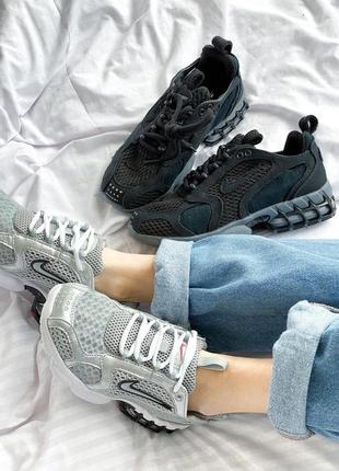 Женские кроссовки nike x stussy air zoom spiridon cage 2 silver / smb5 фото