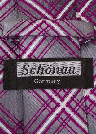 Удобный мужской широкий галстук schonau & houcken (шенау & хойкен) fareps-86 фиолетовый3 фото