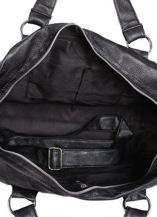 Дорожная сумка 30409, кожзам, малая, 20 л, черная7 фото