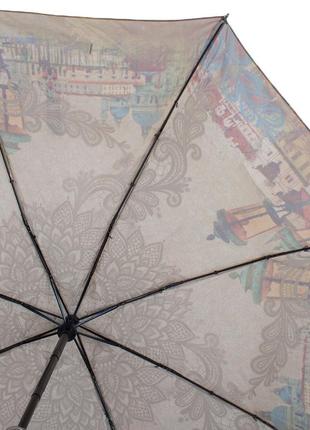 Женский зонт полуавтомат zest коричневый3 фото