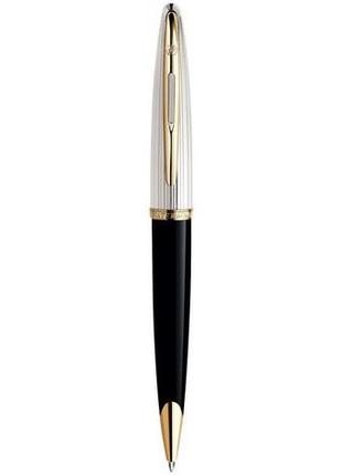 Брендовая ручка шариковая waterman carene deluxe black/silver bp 21 200 чёрный