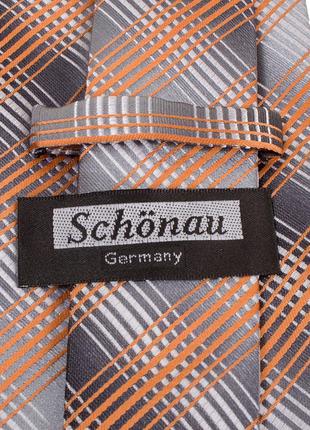 Насыщенный мужской широкий галстук schonau & houcken (шенау & хойкен) fareps-93 оранжевый3 фото