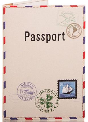 Строгая женская обложка для паспорта из экокожи passporty (паспорту) kriv027 (бежевый)