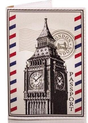 Практичная мужская обложка для паспорта из кожзама passporty (паспорту) kriv095 (серый)