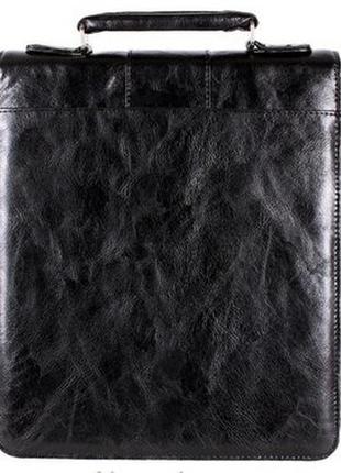 Портфель делового стиля кожзам 302957 черный3 фото