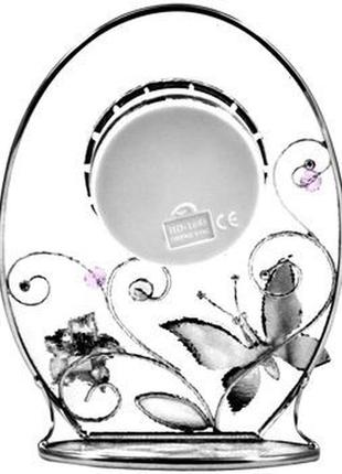 Кварцевые настольные часы "колокольчики и зеркальная бабочка" charme de femme 320-ck, прозрачный матовый4 фото