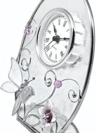 Кварцевые настольные часы "колокольчики и зеркальная бабочка" charme de femme 320-ck, прозрачный матовый5 фото