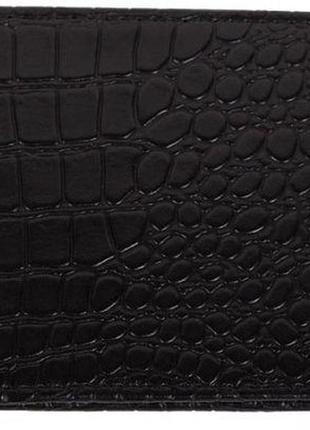 Зажим для купюр кожаный black croco vip collection 003.a.croc черный2 фото