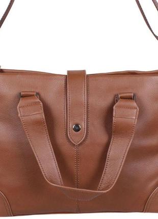 Кожаная мужская сумка с ручками bbc5816-2 коричневая5 фото