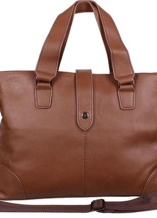 Кожаная мужская сумка с ручками bbc5816-2 коричневая7 фото