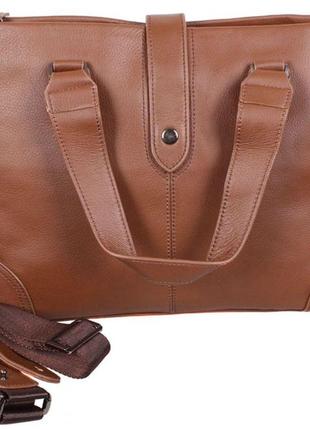 Кожаная мужская сумка с ручками bbc5816-2 коричневая3 фото