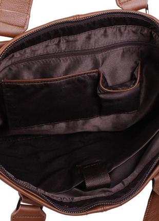 Кожаная мужская сумка с ручками bbc5816-2 коричневая8 фото