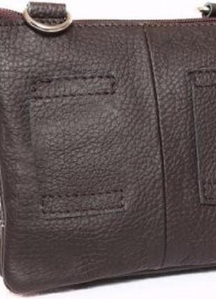 Красивая кожаная мужская сумка 300152, коричневая8 фото