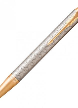 Ручка шариковая parker im 17 premium warm silver gt bp 24 132, серый