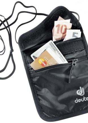 Черный нагрудный кошелек security wallet ii  deuter цвет 7000 black1 фото