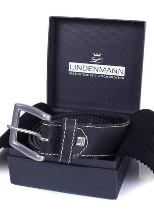 Мужской кожаный ремень lindenmann 3,7 см черный