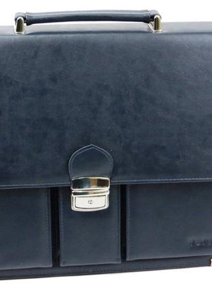 Діловий портфель verto із еко шкіри синій4 фото