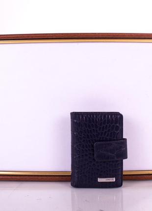 Женская карманная кожаная визитница karya shi0014-4kr синяя8 фото