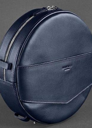 Кожаная женская сумка-рюкзак  blanknote bn-bag-30-navy-blue, синий3 фото