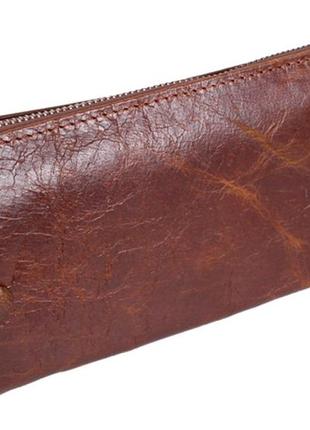 Клатч-кошелек из натуральной кожи la8915-1br коричневый2 фото