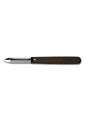 Нож для чистки овощей victorinox, деревянная ручка, коричневый4 фото