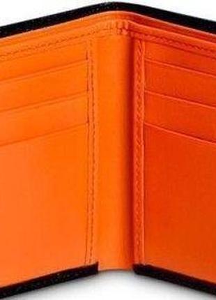 Качественное портмоне мужское кожаное dalvey d00897 чёрный, оранжевый2 фото