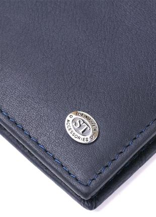 Мужской кошелек st leather 18303 (st159) кожаный синий5 фото