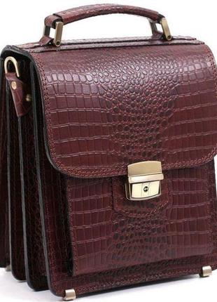 Мужская кожаная сумка планшет manufatto, коричневый1 фото