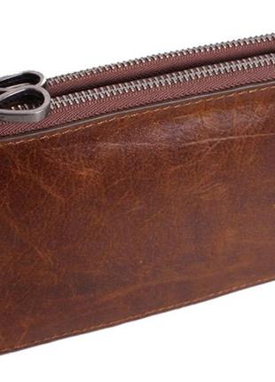 Мужской кожаный портмоне la9852-3bcf коричневый2 фото