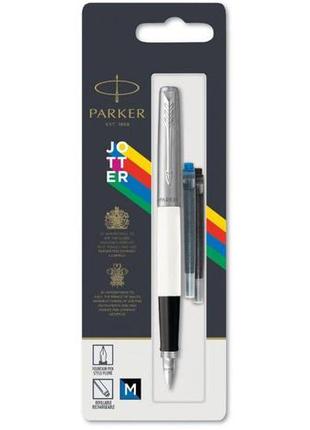 Перова ручка parker jotter 17 standart white fp m