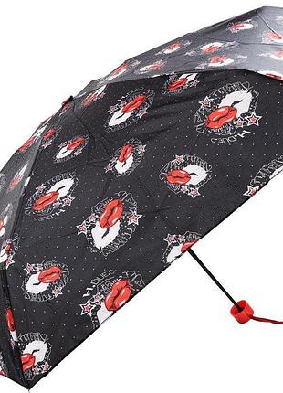 Механический женский зонт h due o черный