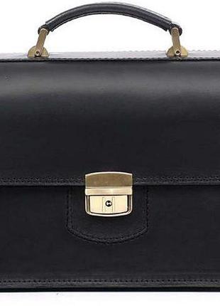 Кожаный малый портфель manufatto, черный1 фото