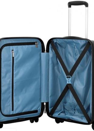 Пластиковый чемодан travelite zenit s 4 колеса на 36 л черный4 фото