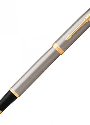 Перьевая ручка parker im 17 brushed metal gt fp f 22 211, серый