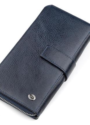 Мужской кошелек st leather 18454 (st128) кожа синий