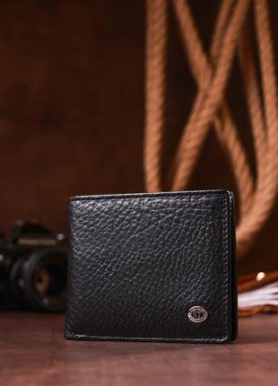 Мужской кошелек st leather 18319 (st160) кожаный черный6 фото