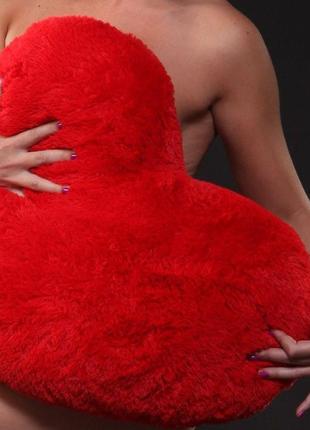 Большая подушка алина сердце 75 см красный2 фото