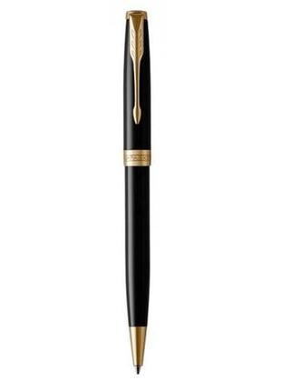 Шариковая ручка parker sonnet 17 black lacquer gt bp черная с позолотой 86 0322 фото