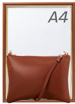 Женская сумка-клатч amelie galanti a991503-red-brown, из кожзама, коричневый4 фото