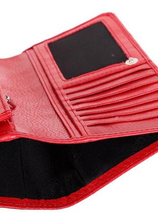 Женский кошелек кожаный vip collection 195-f красный5 фото