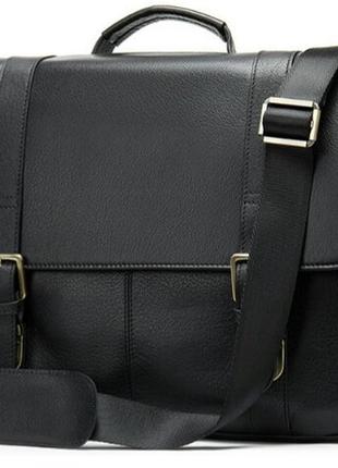 Мужской портфель из натуральной кожи buffalo bags черный2 фото