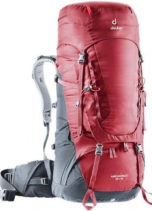 Туристический рюкзак deuter aircontact 45 + 10 3320119 5425, 55л, красный